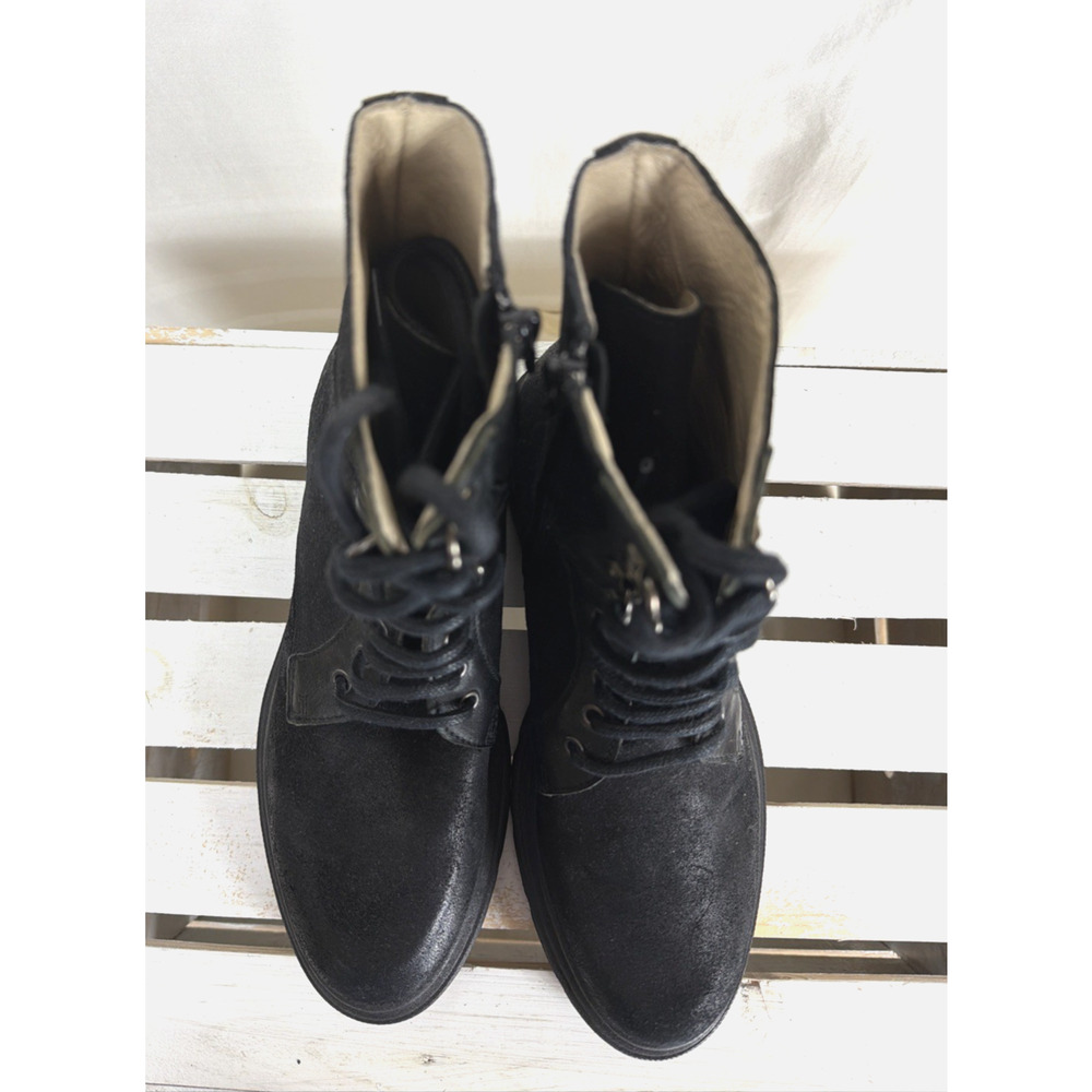 New NO Box Casta Xenon Black Lace Up Side Zip Combat Boots #1059 EU 36 - Picture 4 of 6